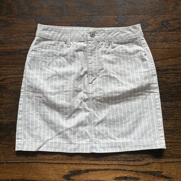 Forever 21 Woman's Striped Jean Skirt - Picture 2 of 6